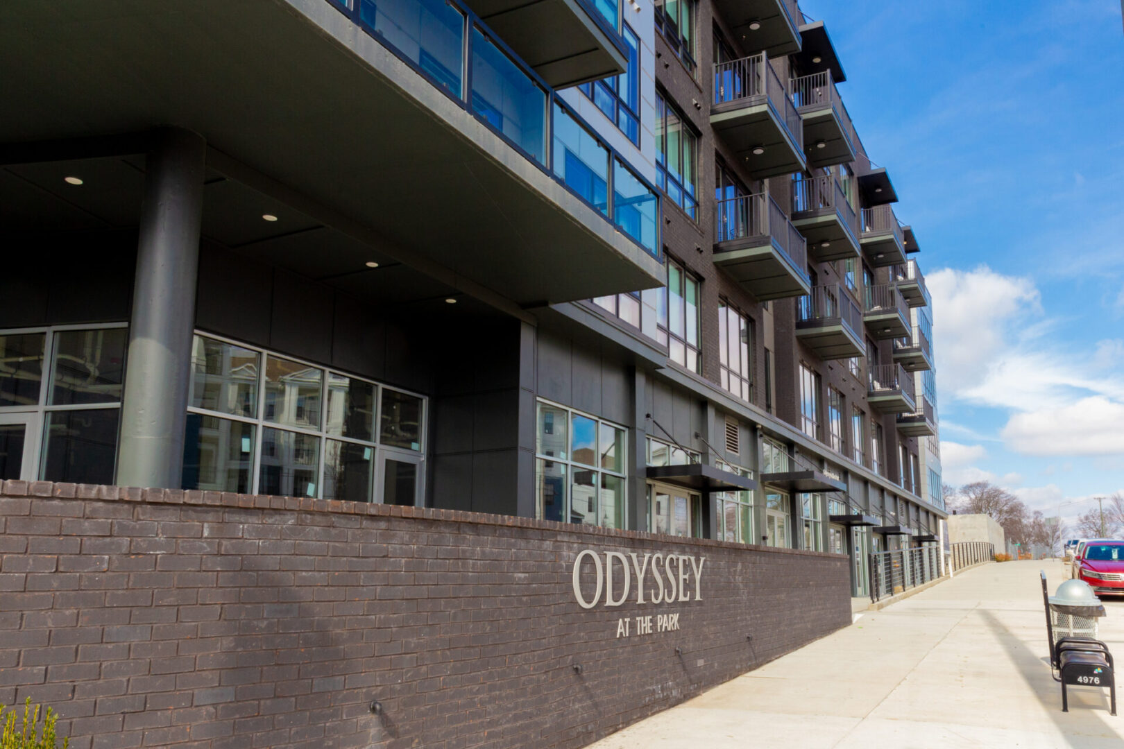 A building with the word odyssey on it.